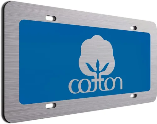 Miniatura 9 de Placa de matrícula decorativa de algodón blanco - 6"x12" de aluminio cepillado, etiqueta novedosa para exhibición en parachoques delantero