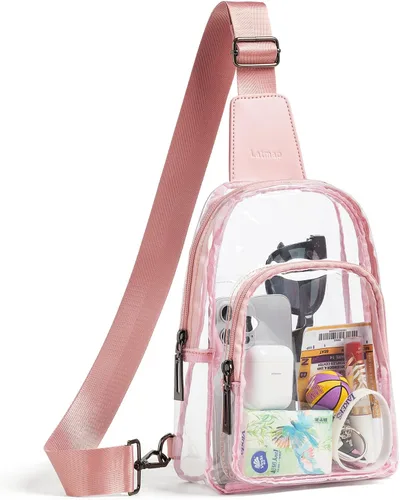 Miniatura 14 de LATMAP Bolsa transparente para eventos de estadio, bolso transparente para mujer, bolsa cruzada de estadio, bolsa transparente para conciertos