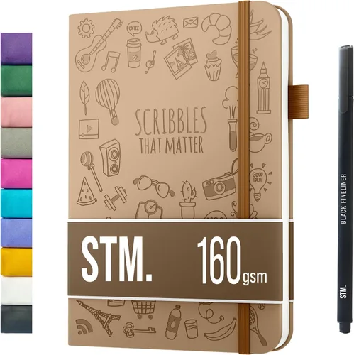 Miniatura 54 de Cuaderno de diario con puntos y cuadrícula A5 Cuadernos diarios en blanco para escritura personal, trabajo, mujeres Papel grueso de 120gsm, tapa