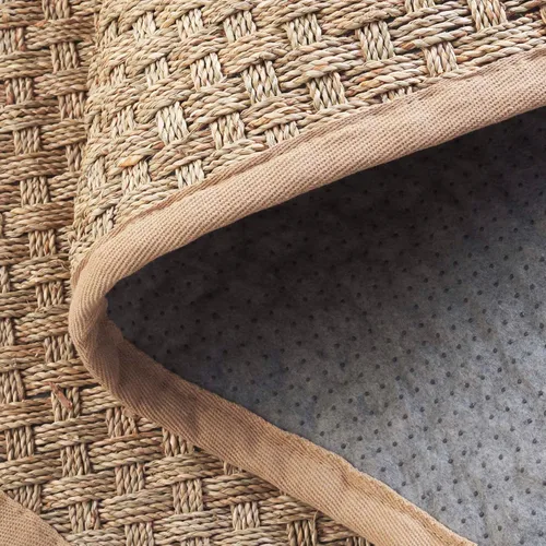 Miniatura 3 de SAFAVIEH Alfombra de Área 10' Cuadrada - Colección de Fibra Natural - Grande - Natural y Beige, Hierba Marina, Patrón de Tejido de Canasta con Borde