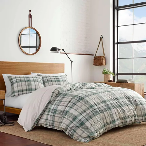 Miniatura 29 de Eddie Bauer - Juego de edredón Queen, ropa de cama reversible a cuadros, elegante y cálida decoración del hogar (gris normandía, Queen)