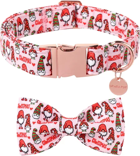 Miniatura 33 de Collar de Navidad para perro con pajarita, collar de Navidad para cachorros, hembras, machos, perros o gatos, collares con lazo con hebilla de metal