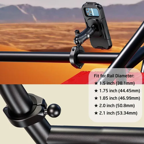 Miniatura 4 de iMESTOU Soporte de teléfono impermeable para ATV con adaptador de abrazadera grande de aluminio de 1 pulgada para manillar ATV UTV de 1.5