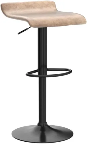 Miniatura 5 de Finnhomy Juego de 2 taburetes de bar ajustables, taburetes de bar giratorios para silla de altura de encimera de cocina, marrón retro