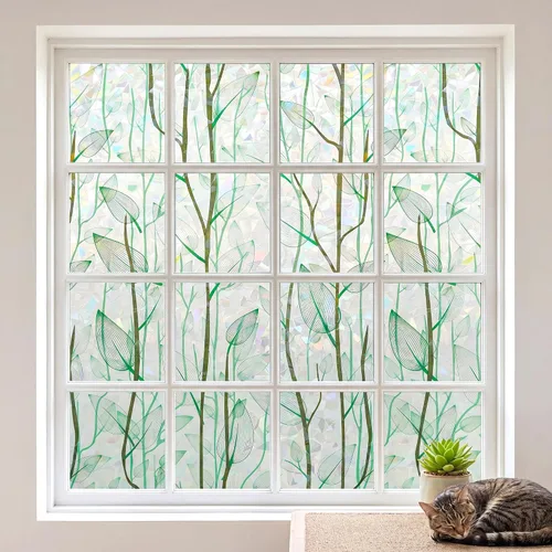 Miniatura 11 de Película decorativa para ventana, diseño de flores, película de privacidad de vidrio de adherencia estática para puerta, tintes de ventana