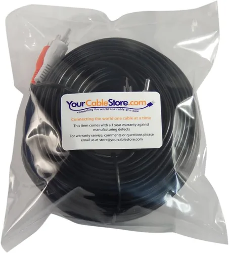 Miniatura 2 de Your Cable Store Cable de audio RCA de 75 pies de 2 machos a 2 machos