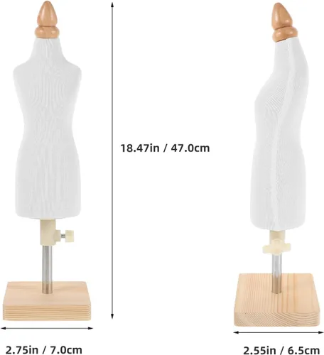 Miniatura 2 de Sewing Mannequin Dress Form with Wooden Adjustable Stand for Beginners Fashion Design and Doll Clothes Making Practice