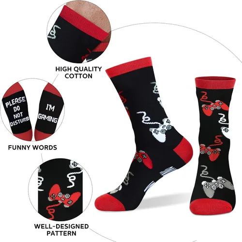Miniatura 2 de Calcetines de juego Do Not Disturb - Calcetines divertidos para hombres, mujeres, adolescentes y niños, calcetines de algodón de vestir, regalo