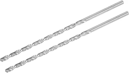 Miniatura 28 de uxcell HSS (acero de alta velocidad) Brocas helicoidales extralargas, diámetro de taladro de 0.118 in de diámetro de 7.874 in de longitud