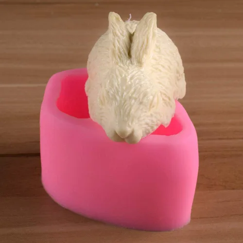Miniatura 3 de HiParty Molde de silicona para jabón de conejo 3D, molde para decoración de pasteles, fondant, Sugarcraft, antiadherente, fácil de usar