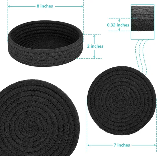 Miniatura 3 de Salvamanteles para platos calientes, ollas y sartenes, almohadillas calientes con cesta de almacenamiento, soportes para ollas para cocina, tapete