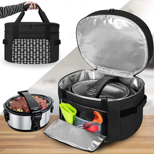 Miniatura 7 de Yarwo Bolsa de viaje para olla de cocción lenta mejorada 2026 con tabla inferior compatible con Crock-Pot y Hamilton Beach de 6, 7, 8 cuartos