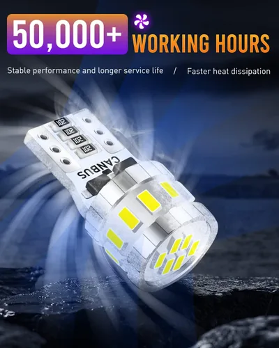 Miniatura 3 de 168 194 Bombilla LED de xenón blanco T10 2825 W5W 18-SMD 3014 Chipsets LED de repuesto Canbus libre de errores para domo, mapa, puerta, cortesía
