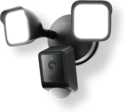 WYZE Cámara Floodlight v2, Cámara de Seguridad para Exteriores, 2K HD con Visión Nocturna a Color, LEDs de 2800 Lúmenes, Visión Amplia de 160°,