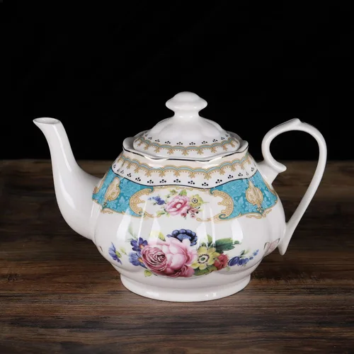Miniatura 3 de fanquare Juego de té de rosa retro europeo de 15 piezas, juego de té de flora inglesa para adultos, juego de café de porcelana