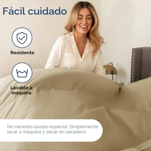 Miniatura 7 de Juego de sábanas tamaño King de 4 piezas, cómodo, transpirable y refrescante, ropa de cama de lujo de hotel para mujeres, hombres, niños, 13 - Beige