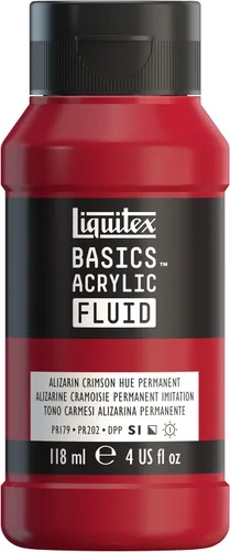 Liquitex BASICS - Pintura líquida acrílica, botella de 4 onzas, tono permanente carmesí de lizarina