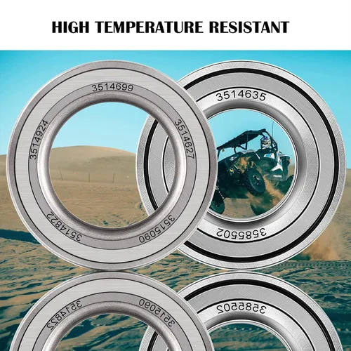 Miniatura 2 de Rodamiento de rueda para Polaris: Ranger, RZR, Sportsman (2 tamaños en 4 unidades) Tamaño A: Reemplazo para 3585502, 3514635 B Tamaño: 3514627