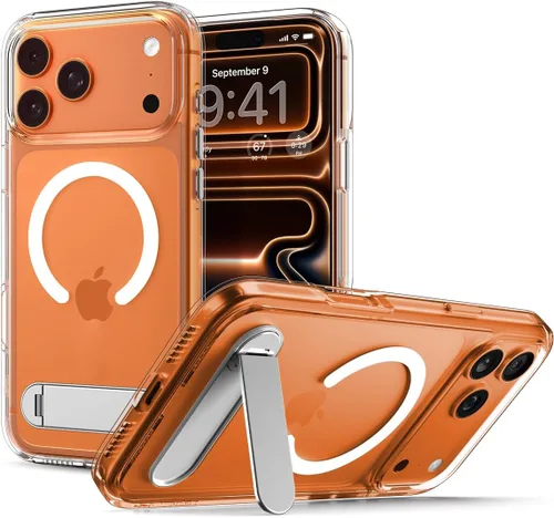 Miniatura 20 de Spigen Funda ultra híbrida S MagFit diseñada para iPhone 15 (2023) [Kickstand] [Amti Yellowing], compatible con MagSafe, color negro
