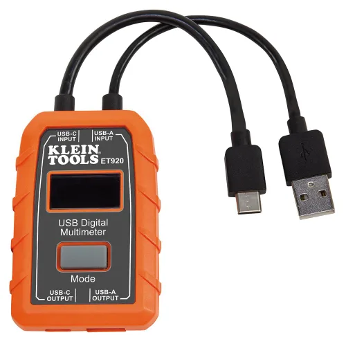 Miniatura 8 de Klein Tools ET910 Medidor y Probador de Potencia USB, Multímetro Digital USB-A para Voltaje, Corriente, Capacidad, Energía, Resistencia, Máxima