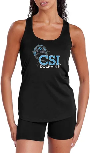 Miniatura 351 de Camiseta deportiva sin mangas oficial de NCAA Collegiate para mujer, con espalda cruzada, colección con logotipo primario