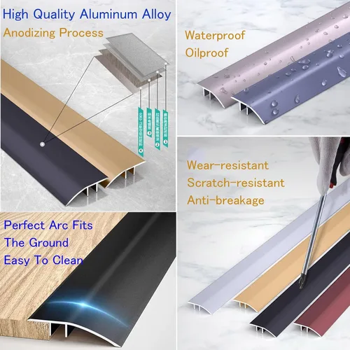 Miniatura 5 de LIYI929GP Barra de aluminio para puerta delantera, porche, entrada exterior, barra de umbral, para zonas de alto tráfico, reductor de umbral