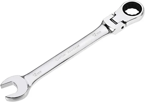 Miniatura 14 de uxcell Llave combinada de trinquete de cabeza flexible de 0.512 in métrica 72 dientes 12 puntos trinquete caja terminada herramientas de llave