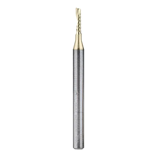 Amana Tool CNC de carburo sólido espiral O flauta arriba-corte, broca de aluminio de corte de enrutador, recubierto de ZrN, 51470-Z, 1/16 D x 1/4 CH