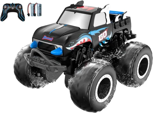 STEMTRON - Coche de control remoto anfibio 2.4 GHz 1:20, vehículo RC todo terreno fuera de carretera, juguetes de piscina, barco de control remoto,