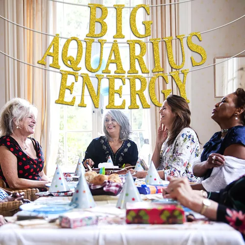 Miniatura 5 de Big Aquarius Energy Banner, temporada de acuario enero/febrero decoración de pastel de cumpleaños – 12 suministros de decoración de fiesta