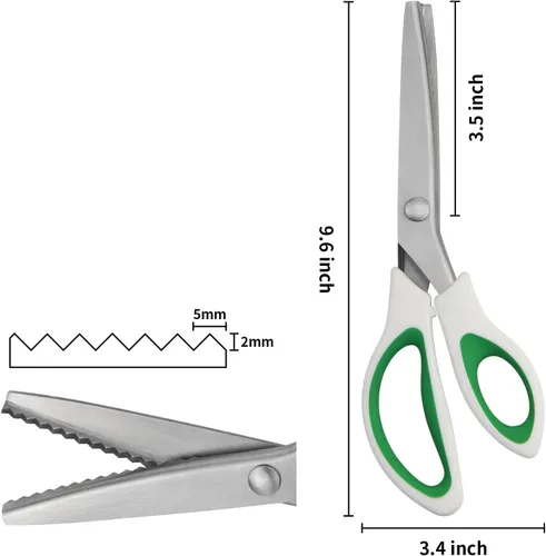 Miniatura 2 de Fri4Free Tijeras Dentadas, 9 pulgadas, Tijeras de Manualidades en Zigzag con Borde Decorativo, Tijeras Dentadas para Corte de Tela, Costura