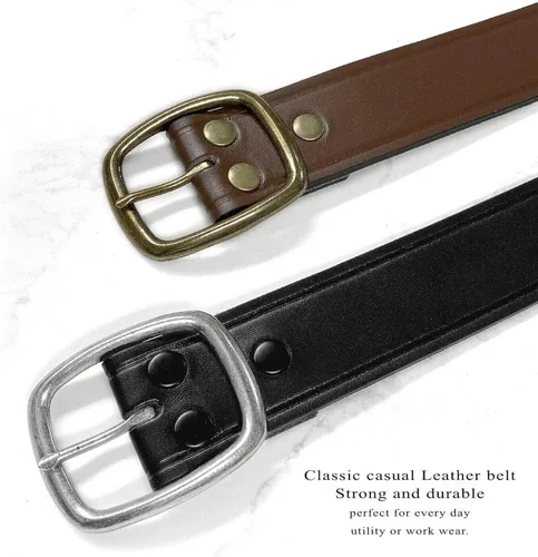 Miniatura 3 de BS1303 - Cinturón de trabajo de uniforme resistente, cuero de grano completo, estilo casual, 1.772in de ancho