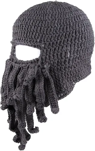 Miniatura 3 de Kafeimali Head Barbarian Vagabond - Gorro para hombre diseño de barba y pulpo
