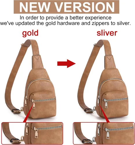 Miniatura 2 de CLUCI Small Sling Bag for Women, Leather Crossbody Fanny Packs Trendy, Women's Chest Bag