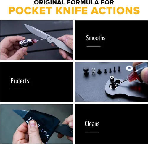 Miniatura 3 de Lubricante de pivote para cuchillo – Aceite original para cuchillas – Aceite sintético de rectificado para navaja de bolsillo – Lubricante de KPL