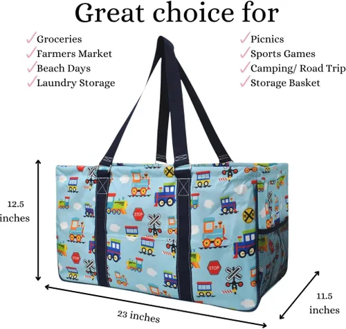 Miniatura 139 de NGIL Bolsa de comestibles reutilizable extra grande plegable de gran tamaño para comestibles, almacenamiento, picnic, playa, Bronco-negro occidental