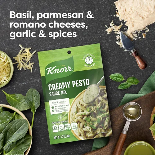 Miniatura 4 de Knorr Mezcla de salsa cremosa para pasta de pesto para comidas simples y acompañamientos, sin sabores artificiales, sin MSG añadido 1.2 oz
