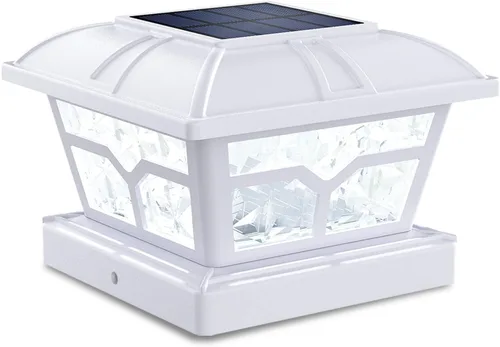 SIEDiNLAR - Faroles solares para postes, para exteriores, 2 modos de color, 8 luces LED para postes de 4 x 4, 5 x 5, 6 x 6 pulgadas; decoración para