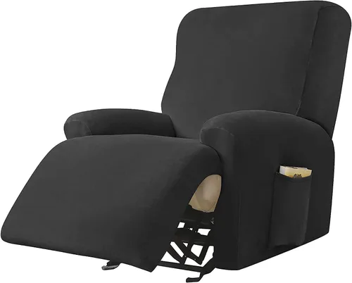 Miniatura 11 de Fundas de terciopelo para sillas reclinables, fundas suaves para sillas reclinables, fundas lavables para sofá reclinable con bolsillo lateral