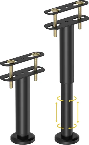 Miniatura 13 de Wlrrcwdttc 4 Patas de Soporte de Cama de Altura Ajustable 7.08-12.6 pulgadas, Patas de Soporte Central del Marco de Cama para Marco de Cama/Listón