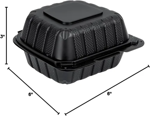 Miniatura 18 de Restaurantware Thermo Tek - Recipientes para llevar rellenos de minerales de 6 x 6 x 3 pulgadas, 100 recipientes duraderos para llevar, contenedores