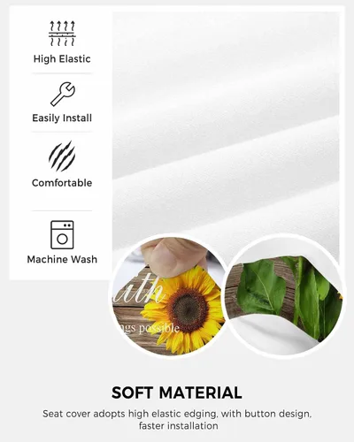 Miniatura 5 de Funda elástica para silla de oficina con diseño floral de granja, funda de asiento para silla de computadora, funda para respaldo, elástica