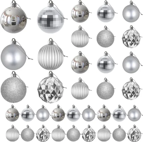 Miniatura 31 de Bolas de Navidad Grandes de 3.2" en Azul Bebé - Adornos para Árbol de Navidad, Bolas Colgantes Inastillables para Cumpleaños, Halloween, Boda