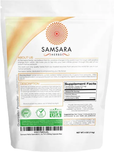 Miniatura 2 de Samsara Herbs Quercetina 98%+ Extracto Puro en Polvo (4 oz/114 g) - Igual a 228 x 500 mg Cápsulas
