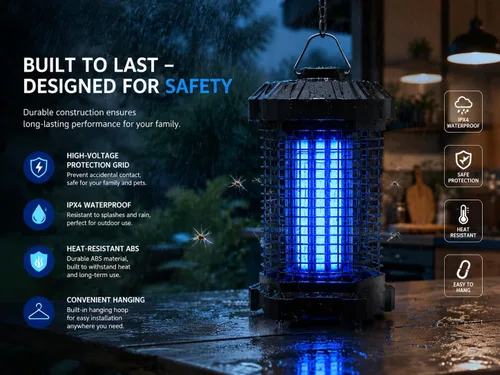 Miniatura 3 de Eliminador de insectos al aire libre, eliminador de mosquitos eléctrico de 4200 V para interiores, eliminador de insectos