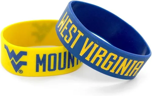 Miniatura 14 de aminco NCAA - Juego de pulseras de goma de silicona unisex para adultos, paquete de 2