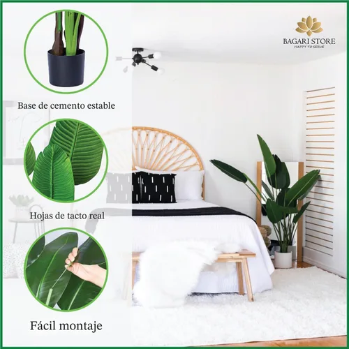 Miniatura 2 de Una planta artificial de seda en maceta de 5 pies, árbol de palmera ave del paraíso de Bagari