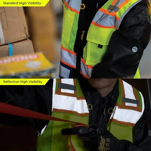 Miniatura 5 de Shine Bright Chaleco de seguridad – Alta visibilidad con correas reflectantes y bolsillos – Premium, suave, duradero y transpirable Rojo