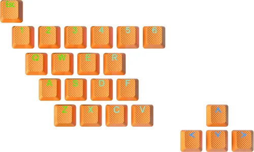 Miniatura 14 de Conjunto de teclas de goma Ranked Doble disparo translúcido Perfil OEM para teclado mecánico de juegos (Café Cuarzo, 23 teclas)