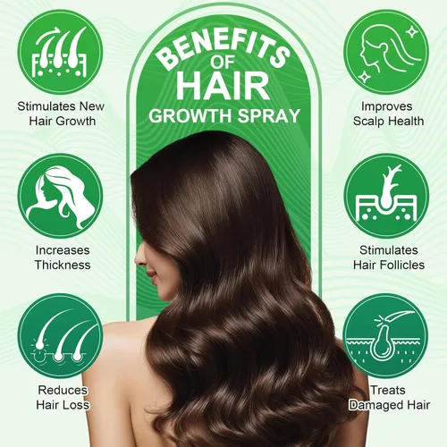 Miniatura 5 de Spray de suero para el crecimiento del cabello, spray natural para el crecimiento del cabello con biotina, batana, romero y aceite de ricino